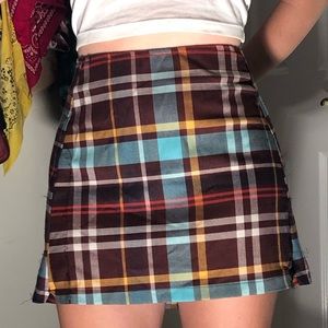 plaid urban outfitters skirt